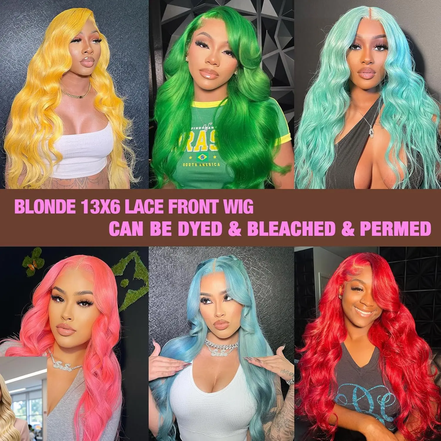 613 Lace Front Wig Human Hair 13x6 Blonde Wig Human Hair 180 Density HD Transparent Body Wave Lace Front Wigs Pre Plucked with Baby Hair(20Inch) - view 6
