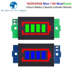 1-8S 1S/2S/3S/4S Single 3.7V Lithium Battery Capacity Indicator Module 4.2V Display Electric Vehicle Battery Power Tester Li-ion