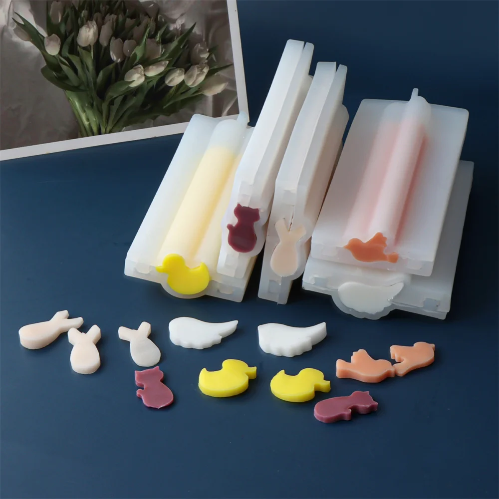 3D Geometrische Tier Verschiedene Formen Kerze Fondant Wiederverwendbare Form DIY Embed Seife Form Handgemachte Rohr Kuchen Kerze Machen Liefert