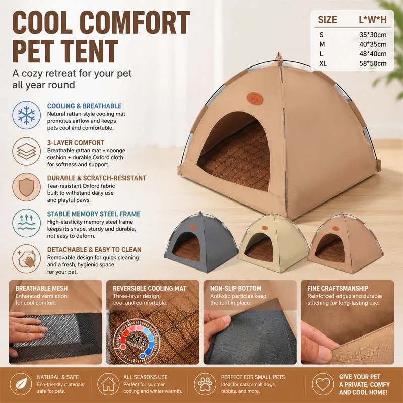 Cat Tent Dog Bed Pet Teepee with Cushion for Dog Kennel Indoor Cat Nest Cat Bed for Kitten Puppy Cave Dog House Pet Sofa