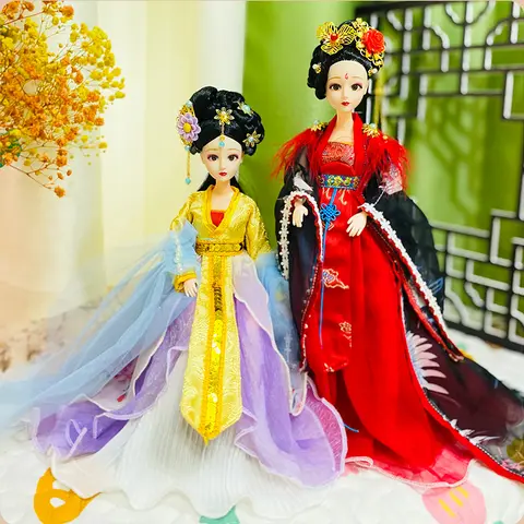 30cm Ancient Chinese Doll BJD Traditional Hanfu Clothes Headdress Palace Consort Doll Princess Chinese Drama Doll Toys for Girls
