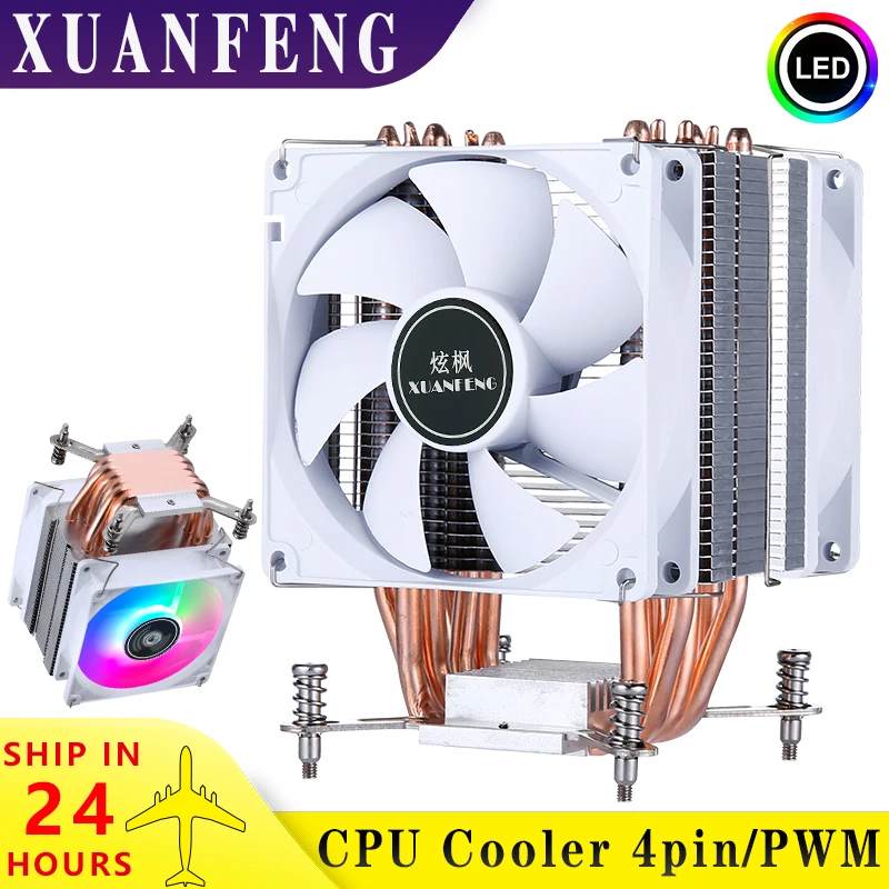 XUANFENG-procesador de CPU eficiente, 2/4/6 tubos de calor, ventilador de 90mm, 4 pines/PWM, Compatible con LGA115x 1200 1700 18xx 2011-3 2066 X79 X99