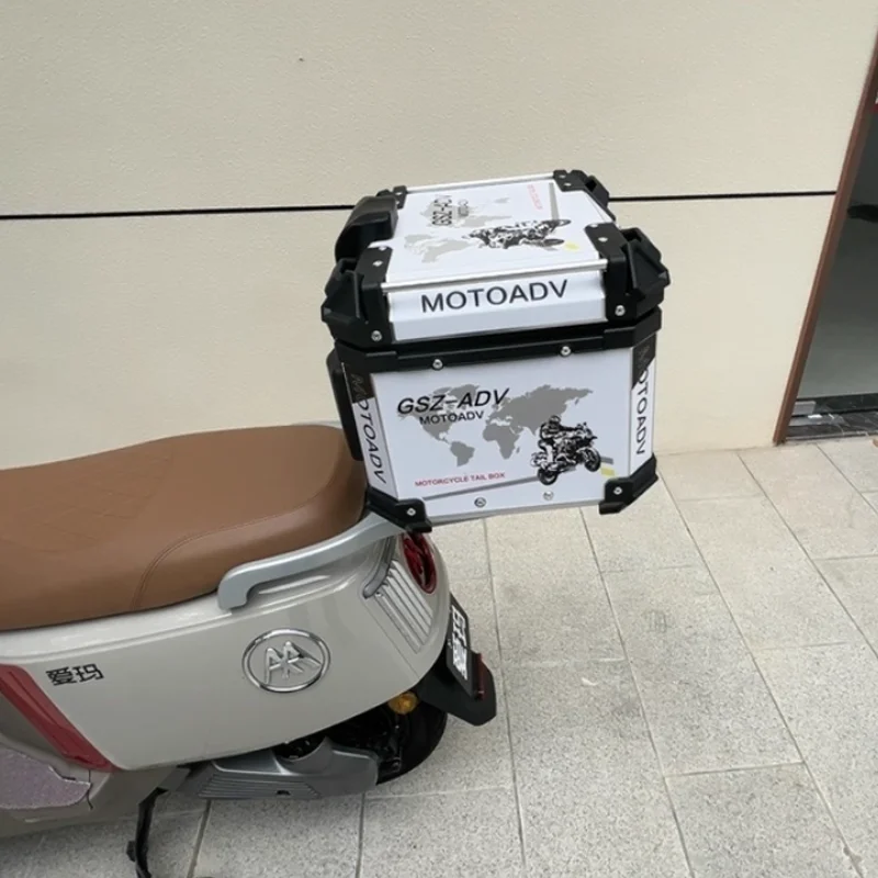 ستار رايدر دراجة نارية الجذع الخلفي 45l سبائك الألومنيوم جذع الوجبات الجاهزة دواسة بطارية مركبة كهربية جذع مقاوم للماء شاتيربروف