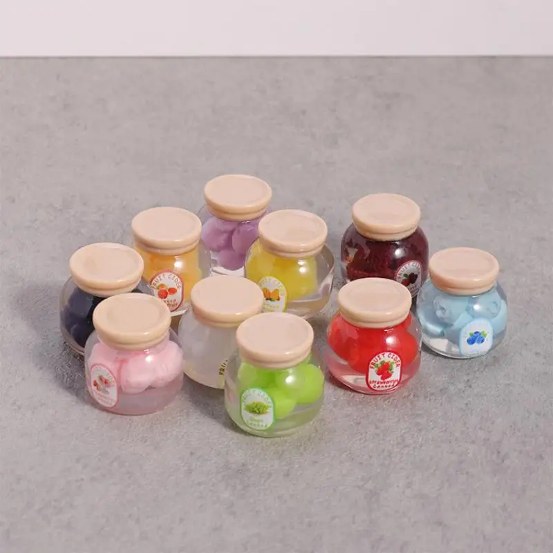 5 Pezzi Decorazione Miniatura per Cucina Casa delle Bambole Simulazione Frutta Caramelle Marmellata in Barattolo Modellino Accessori Giocattolo