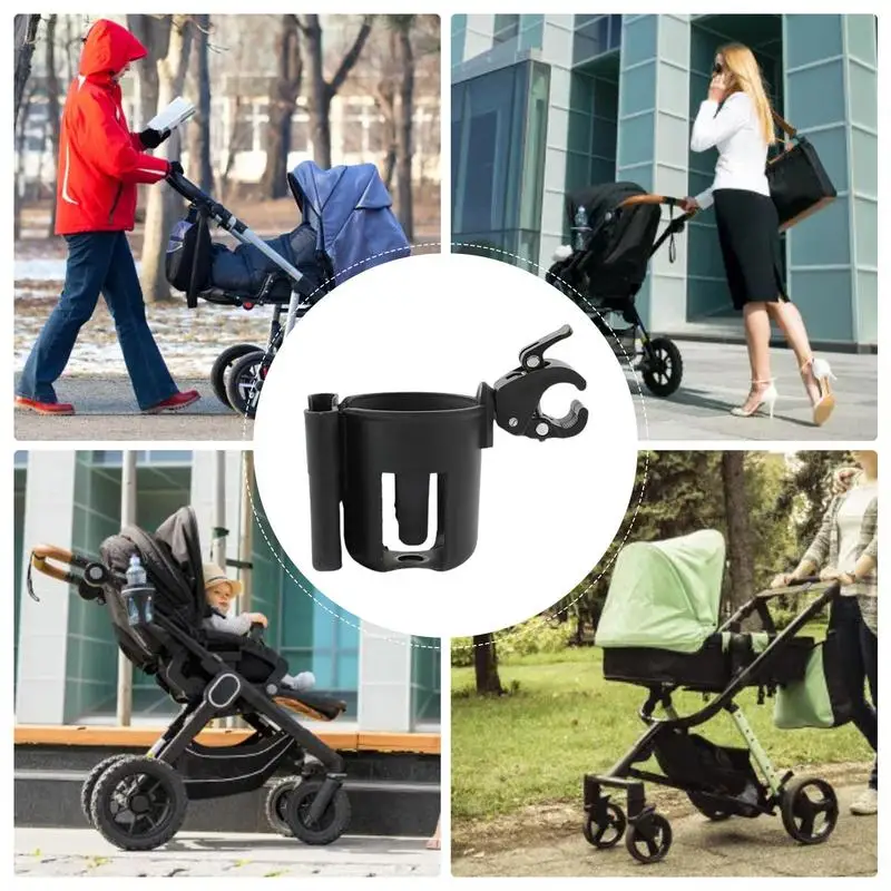 Guiador Cup Holders para Stroller, Rotatable Water Cup Holder, Beber Garrafa, Clipe de armazenamento para ciclismo