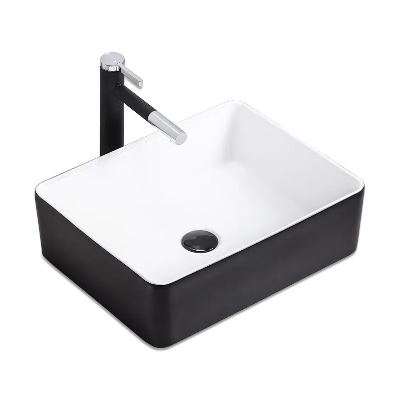 

Керамическая художественная раковина Простой европейский стиль Умывальник для отеля Квадратная раковина Матовый цвет Раковина на столешнице Можно использовать упаковку для почтового заказа