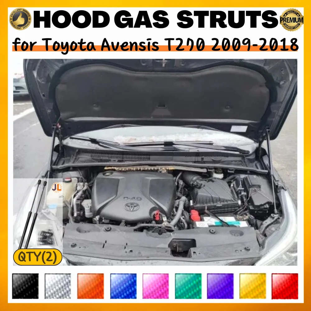 

Qty(2) Hood Struts for Toyota Avensis T270 2009-2018 Front Bonnet Modify Gas Springs Shock Absorber Lift Supports Dampers