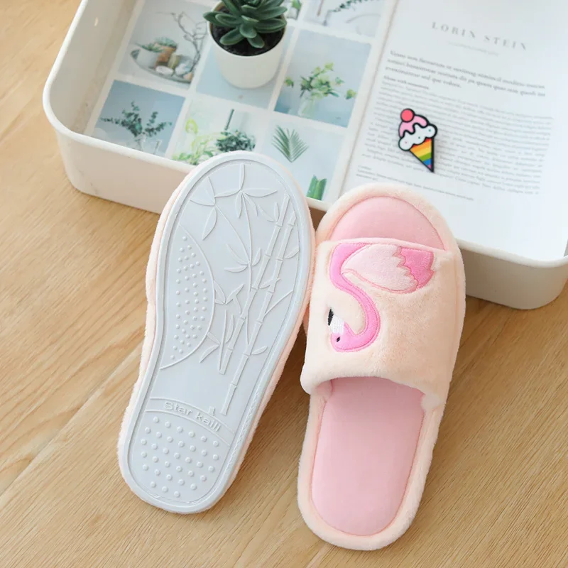 Kawaii Plush Animal Slippers Cute Penguin Unicorn Warm Spring and Autumn Adult Shoes Doll Female Indoor Household Supplies