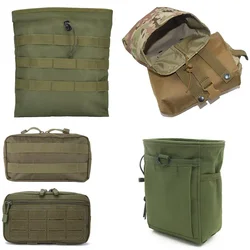 Tactical Molle Dump Pouch Drop Drawstring Magazine Pouch Recovery Ammo Storage Tool EDC Bag Hunting Accessories