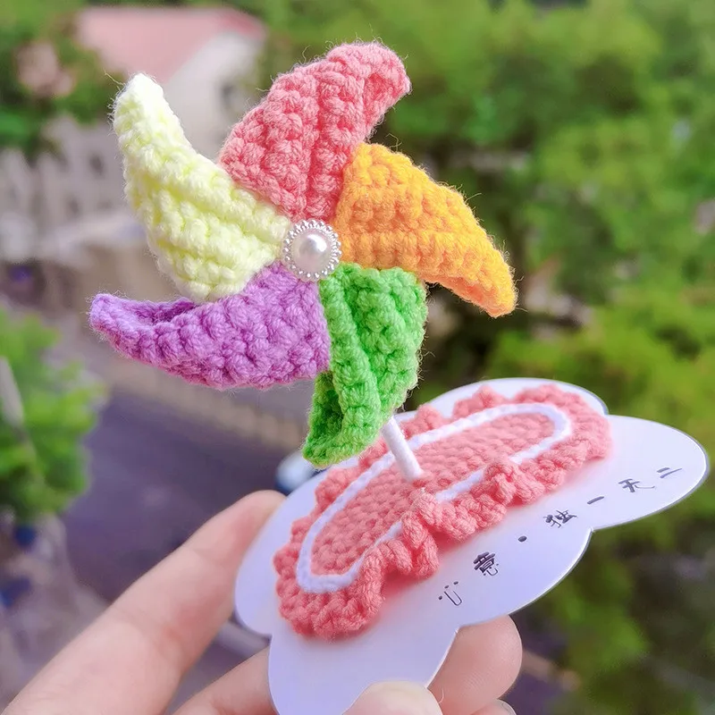 Mollette per bambini in lana lavorata a maglia Coniglio di cartone animato Forcine per bambine Cucciolo di gatto Fermaglio per capelli per bambini Accessori per capelli per toelettatura per bambini