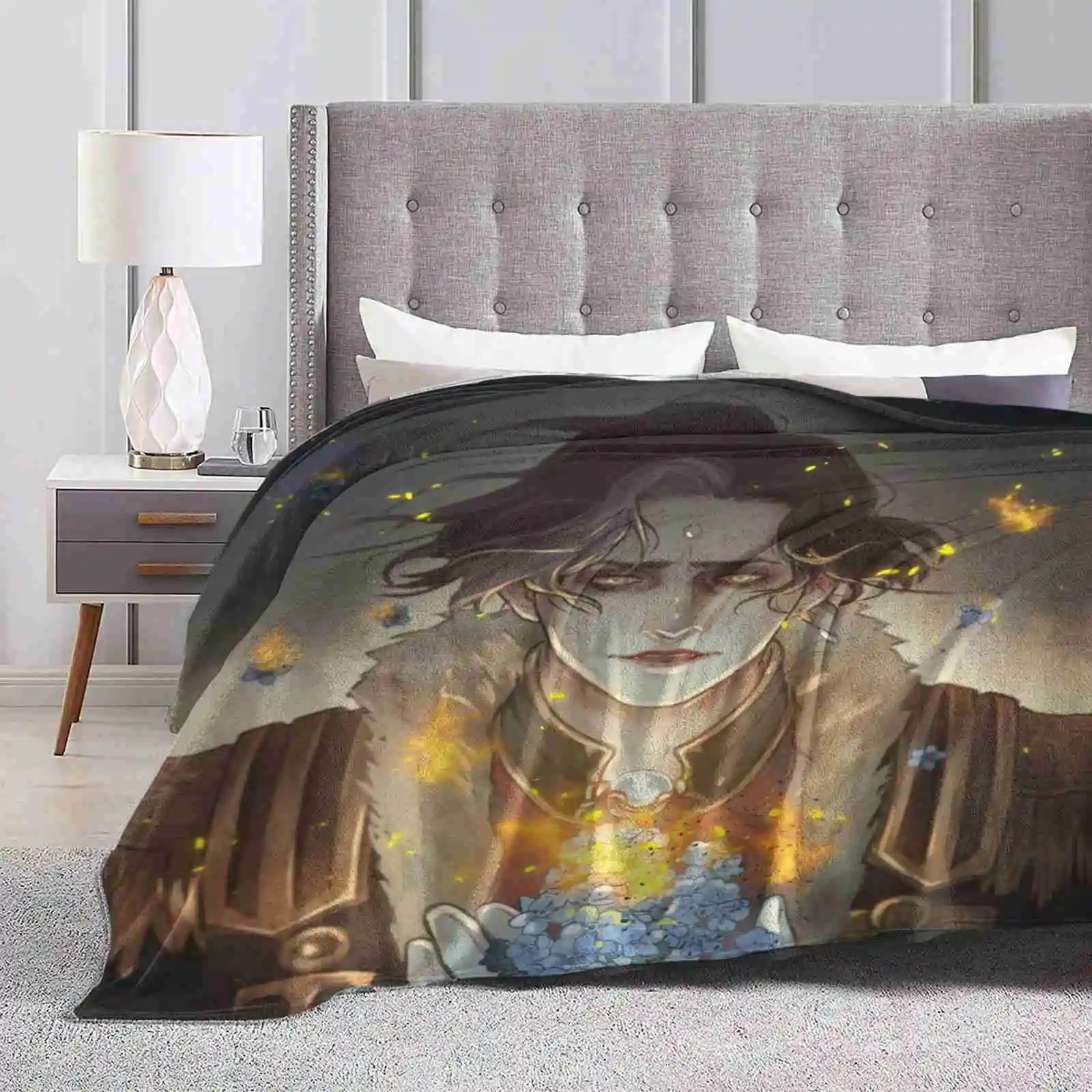 All Your Forget-Me-Nots Trend Style Funny Fashion Soft Throw Blanket Ffxiv Fanart Emet Selch