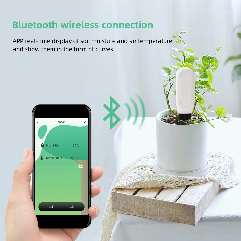 Tuya Zigbee Bodensensor, Feuchtigkeits- und Temperaturmessgerät, intelligenter Sensor für Smart Home, Echtzeitüberwachung für Pflanzen und Garten. – Detail 6