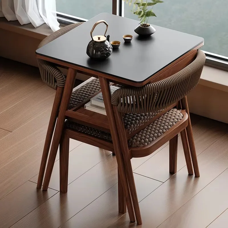 Luxury Wood Restaurant and Coffee Shop Sofa Table and Chairs Set