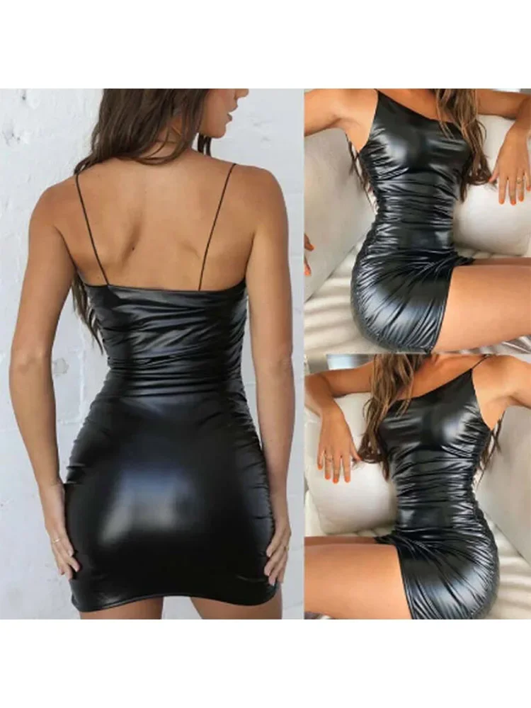 Moda mujer Sexy vendaje ceñido al cuerpo vestido sin mangas sin espalda vestido ajustado Club fiesta de noche Vestido corto negro