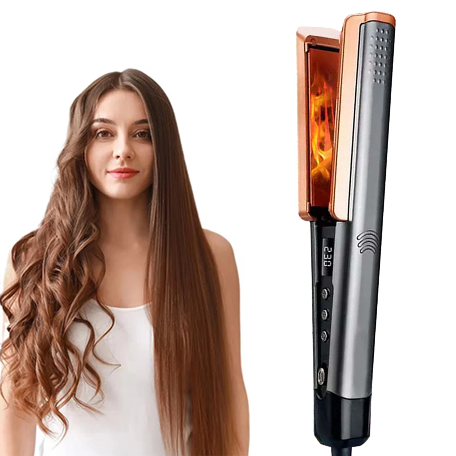 

Fast Hair Straightening Custom Logo Digital Display Straightener Hair Straightening Heater Hair Flat Iron