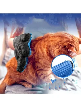 Pet Grooming Kit for Dog Cat Rabbit Fur 2 Sided Grooming Brush Bath Cleaning Glove De-Shedding De-Matting Pet Hair 4