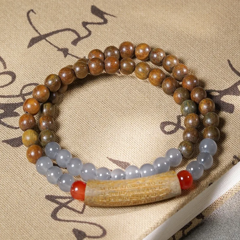 Half-bracelet double-loop Gojo Satoru bracelet, wooden bead bracelet, Buddhist prayer beads, new style men's and women's hand ac