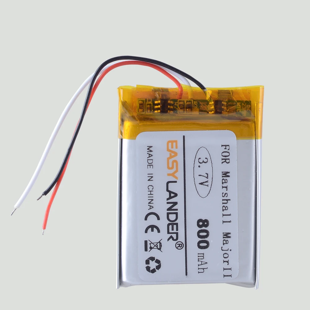 3.7V 800mAh VDL603040 SR603040a Rechargeable Lithium Li-ion Polymer Battery Lith For Marshall Major II Major III Batteries