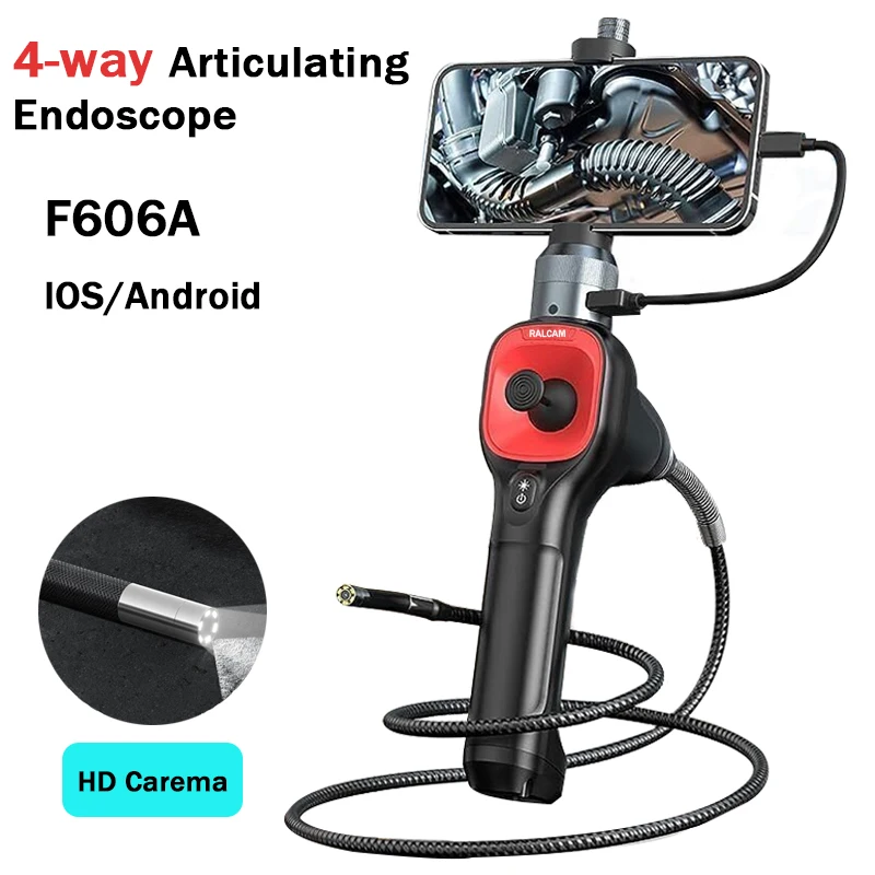 

360 Rotary Controlled Endoscope Endoscopic With Apple Iphone Ios Car Camera For Rotation Articulation Automotive Boroscope