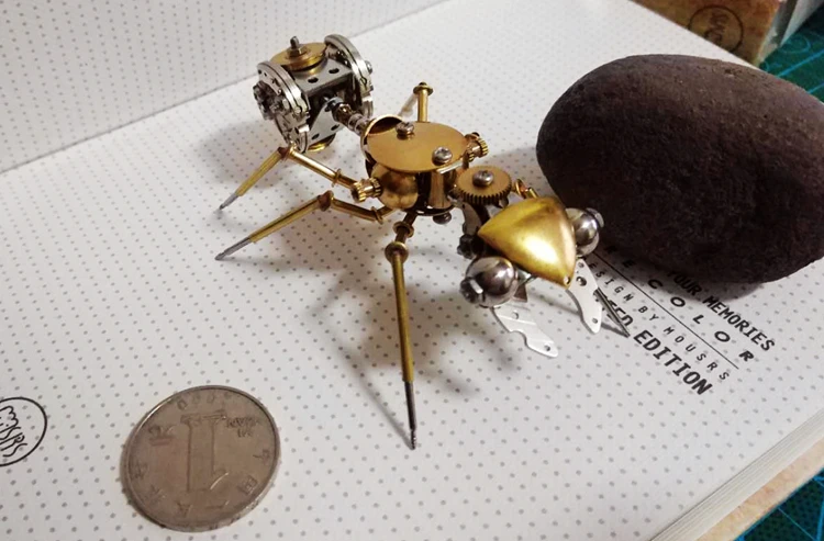 3D Mechanical Insect Steampunk Style Ant Full Metal Crafts Pure Handmade Creative Ornaments -  Finished Product