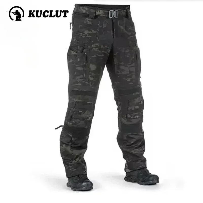 Men Tactical Overall Outdoor Camping Hiking Trousers P40 Waterproof Wear Resistant  Multiple Pockets Camouflage Combats Pants