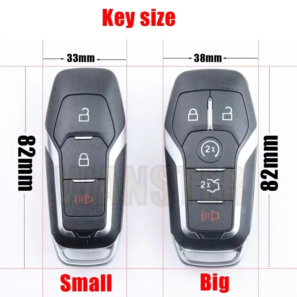 Car Key Housing Key Case Shell for Ford Mustang Edge Explorer Fusion Mondeo Kuka F-150 for Lincoln MKC MKX 2013-2017 Original
