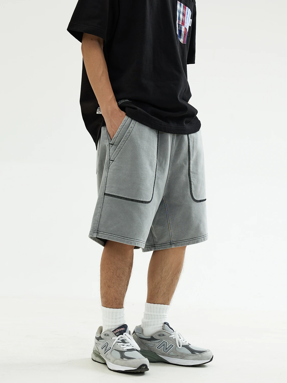 

Шорты LAPRIMA Pigment Dye: молодежные, повседневные, свободного кроя, летние, с эффектом выцветания, с эластичным поясом, в стиле рабочей одежды