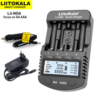 LiitoKala Lii-ND4 Lii-NL4 Smart Battery Charger for 8.4 V Li-ion 9V/1.2V Ni-MH Ni-Cd AA AAA Batteries and test battery capicity