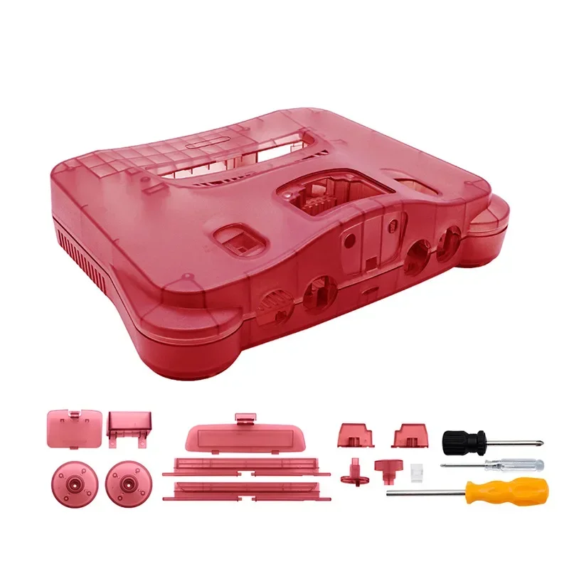 Vervangende plastic omhulsel, doorschijnende behuizing voor N64 Nintendo 64, vervangende behuizing, transparante dozen
