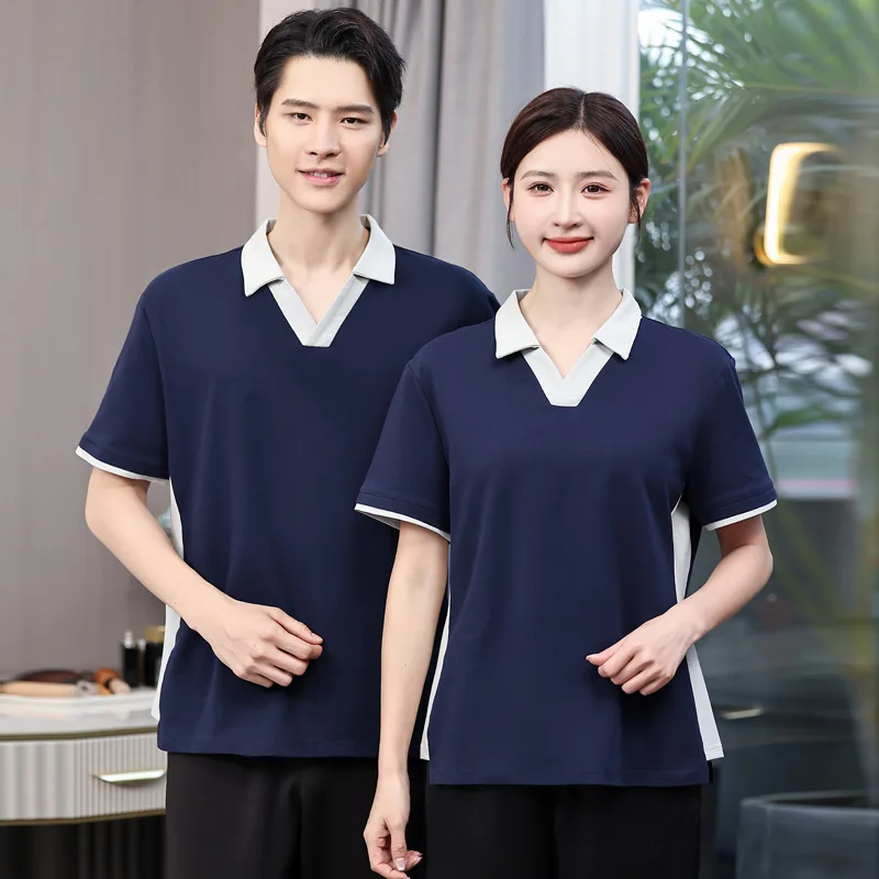 Summer Hotel Cleaning UniformsVShort Sleeve Work Uniform for Shopping Mall Housekeeping, Residential Property, Hotel Room Cleani