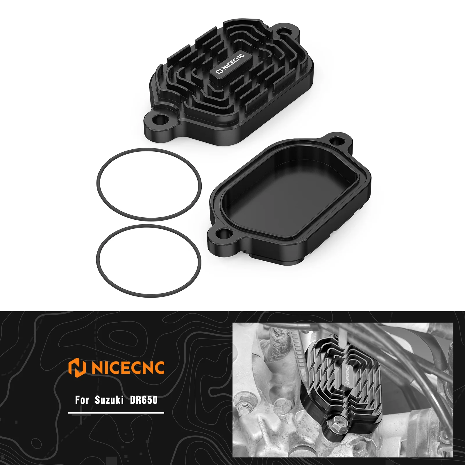 

NICECNC Finned Valve Covers For Suzuki DR650S DR650SE DR 650 S/SE 1996-2024 2023 2022 2021 DR650S DR650SE DR 650 S/SE 1996-2024