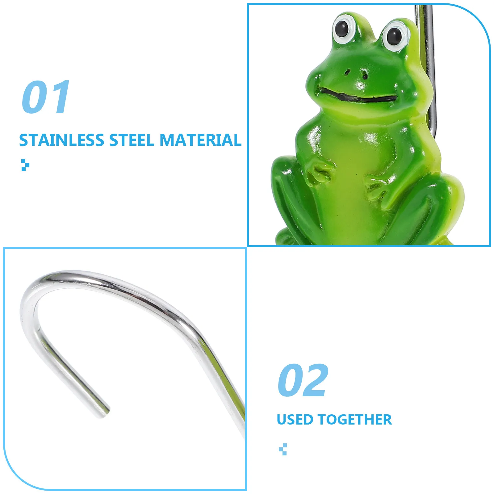12Pcs Rustproof Resin Shower Curtain Hooks Glide Rings Heavy Duty Metal Hooks for Bathroom Tub Dressing Room Curtain Rings Hook