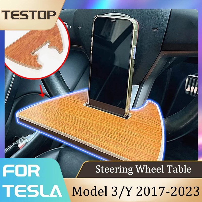 

Планшетофон для Tesla Model 3 Y 2017-2023, аксессуары, портативный деревянный столик для Tesla Model 3 Y 2023