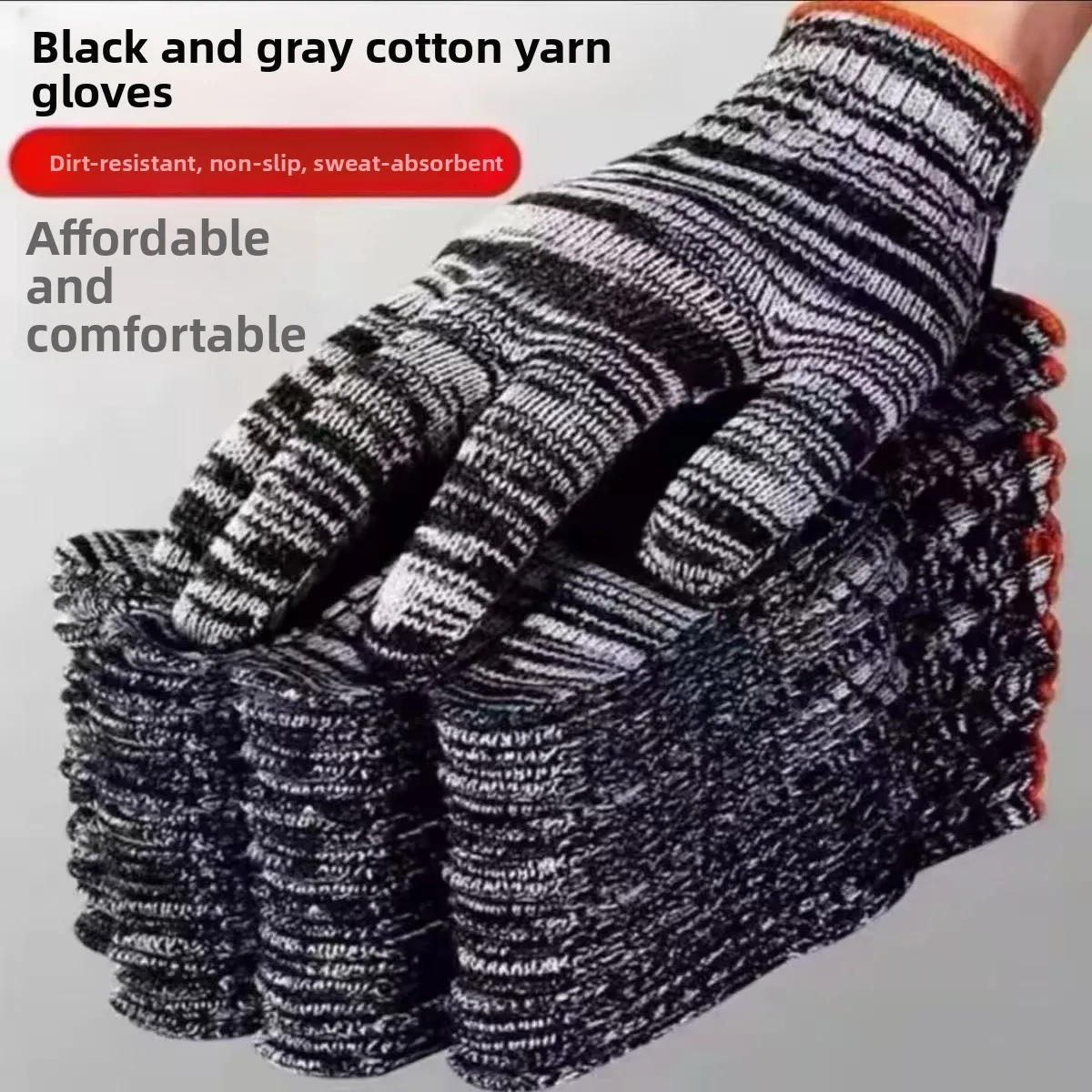 Durable Cotton Thread Work Gloves Wear Resistant Maintenance Labor Protection Thickened Nylon  Oil Resistant Constructi...