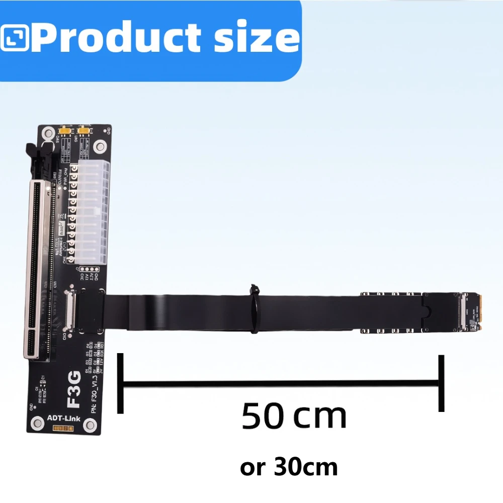PCIe 5.0 X4 M.2 NVMe Key M To X16 eGPU Dock Soft FFC Full Speed Riser Cable Laptop NUC ITX STX Mini PC External Graphics Adapter