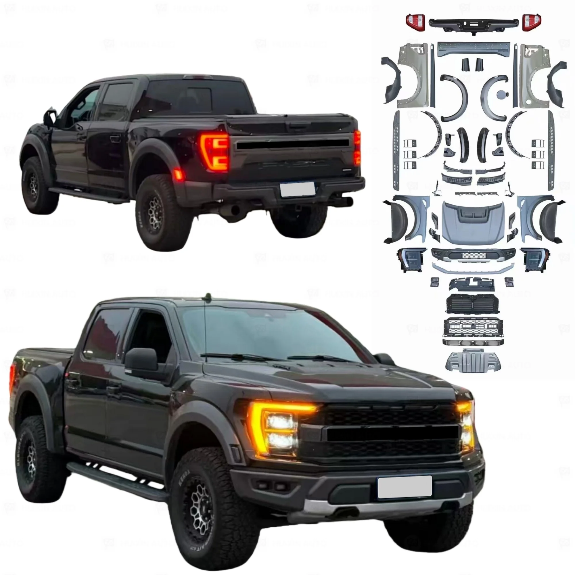 Flying Wing Hot Selling Automobile Car Bumpers Conversion Body Kit For  F150 2015-2020 Modified To 2021 Raptor Look Like