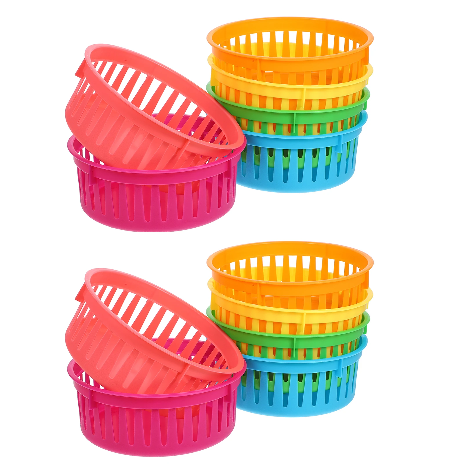 

12pcs Pen Holder Desk Organizer Stationery Bucket Fresh Colorful Classroom Supplies Large Capacity Easy Clean Stable Round Base