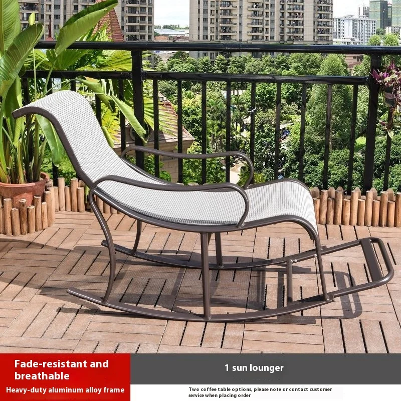 الحديثة في الهواء الطلق الترفيه كرسي كرسي متأرجح الحديد مسند الظهر وسائد إمالة المنزل فناء حديقة شرفة المسنين قيلولة هزاز #6