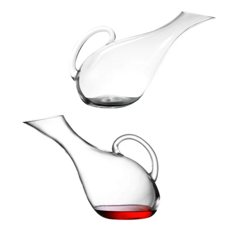 Creative 1500-2000ml Lead-Free Crystal Handmade Decanter Abstract Swan Family Bar Wine Bottle Separator Bar Tool