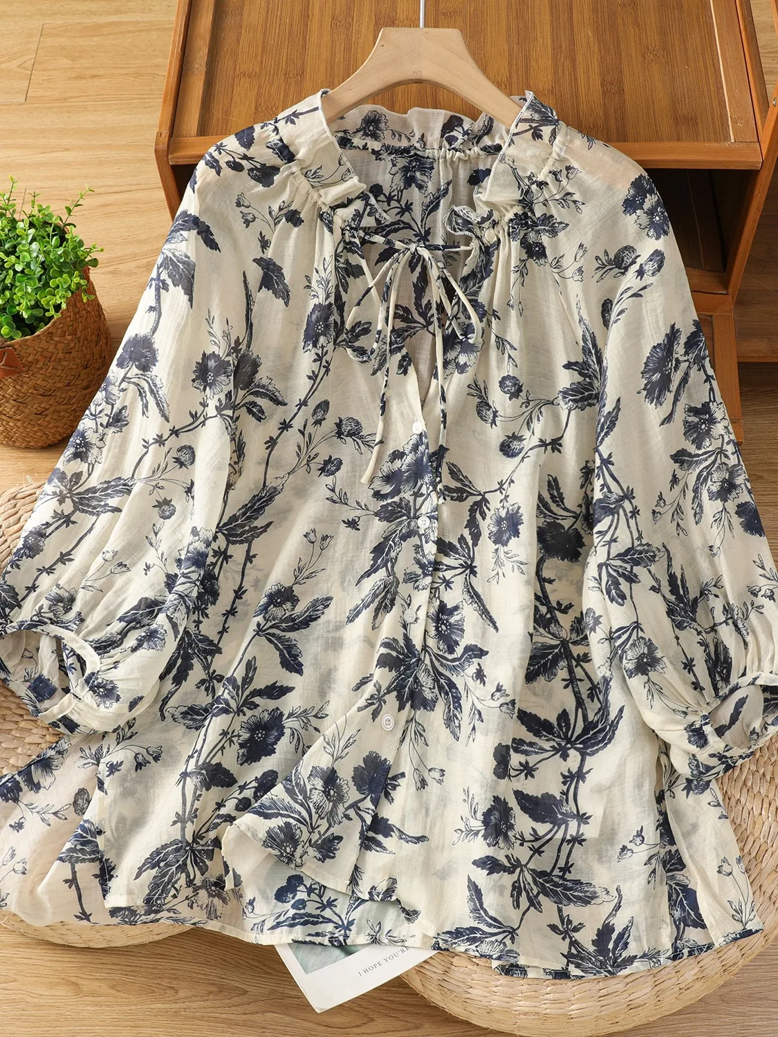 

Женский летний хлопковый льняной фонарь в стиле ретро, ленивый свободный топ с воротником большого размера и принтом тай-дай, художественный топ для поездок на работу