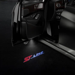 Luz de bienvenida para puerta de coche, lámpara de proyector Led para ST FORD RS S ST LINE FIESTA FOCUS 2 3 4 Kuga Escape Mondeo Ecosport TDCI, HD, 1/2 Uds.