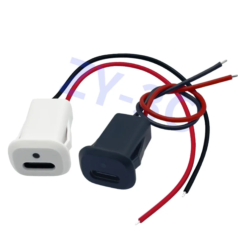 

2pin LED prompt for charging USB connector, direct pressure Typec female socket, small household appliance power interface parts