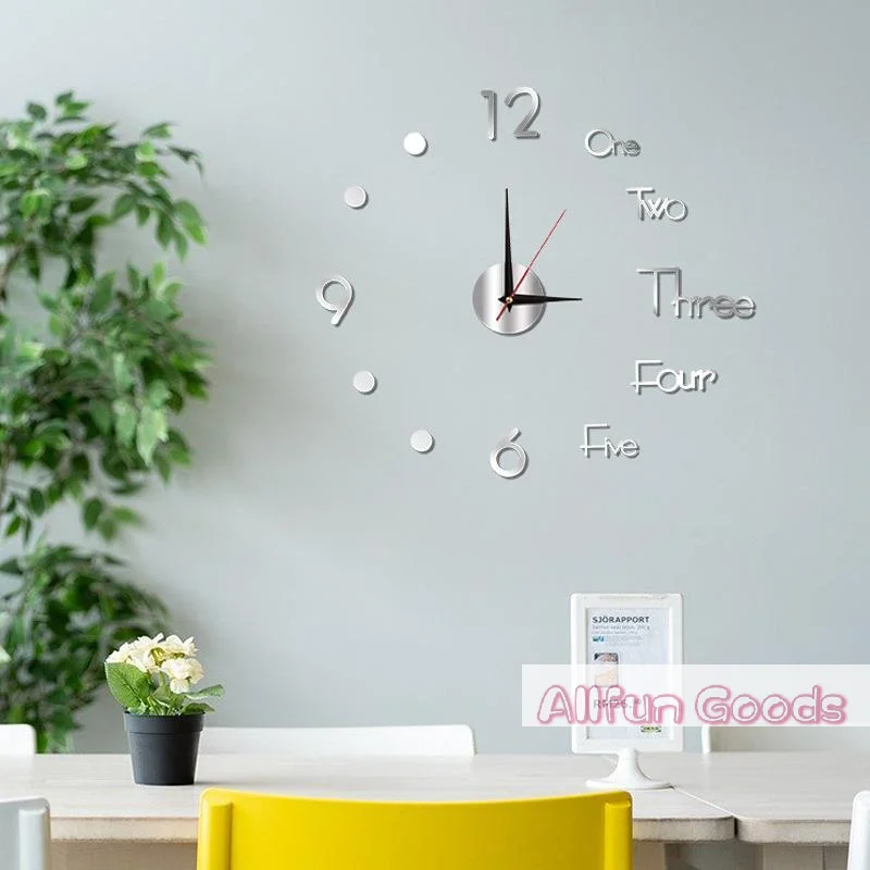 [TG835]Luminous DIY Wall Clock Glow In The Dark Silent Non Ticking Perfect For Home Office Wall Decor