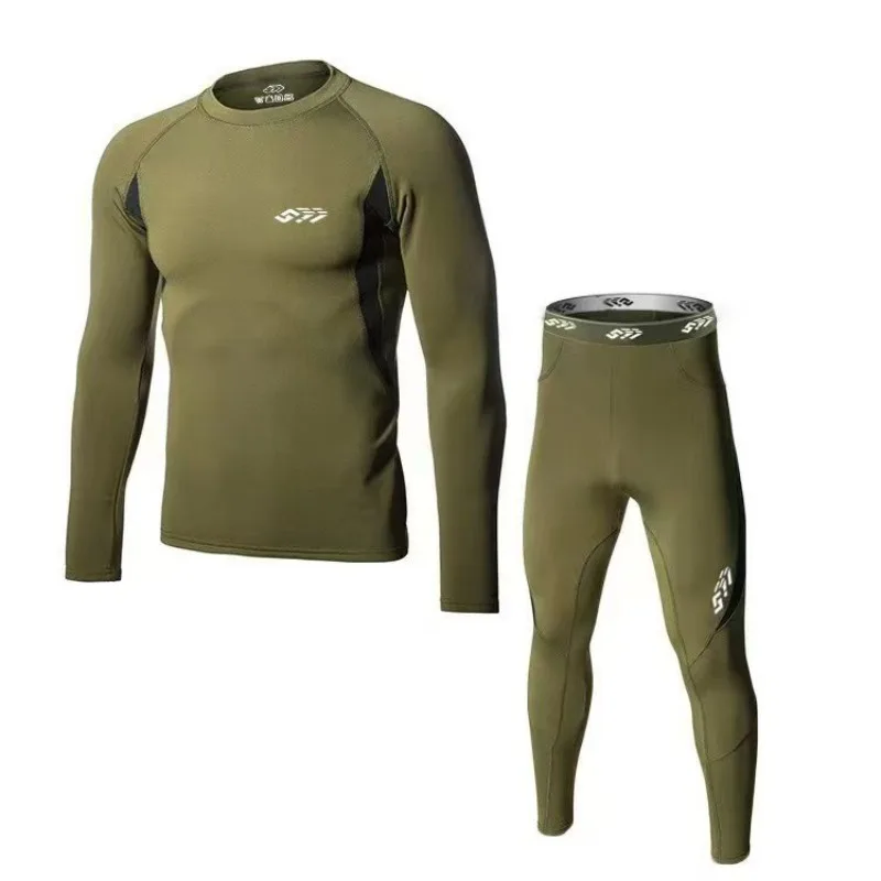 Outdoor Cycling Thermal Underwear Piled and Thickened Outdoor Cold-proof Thermal Underwear Set Outdoor Tactical Sports Tight