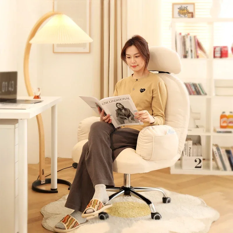 Comfortable Adjustable Swivel Back Chair,Modern Simple Live Broadcast Computer Chair, Dormitory Study Lift Chair Home Furniture