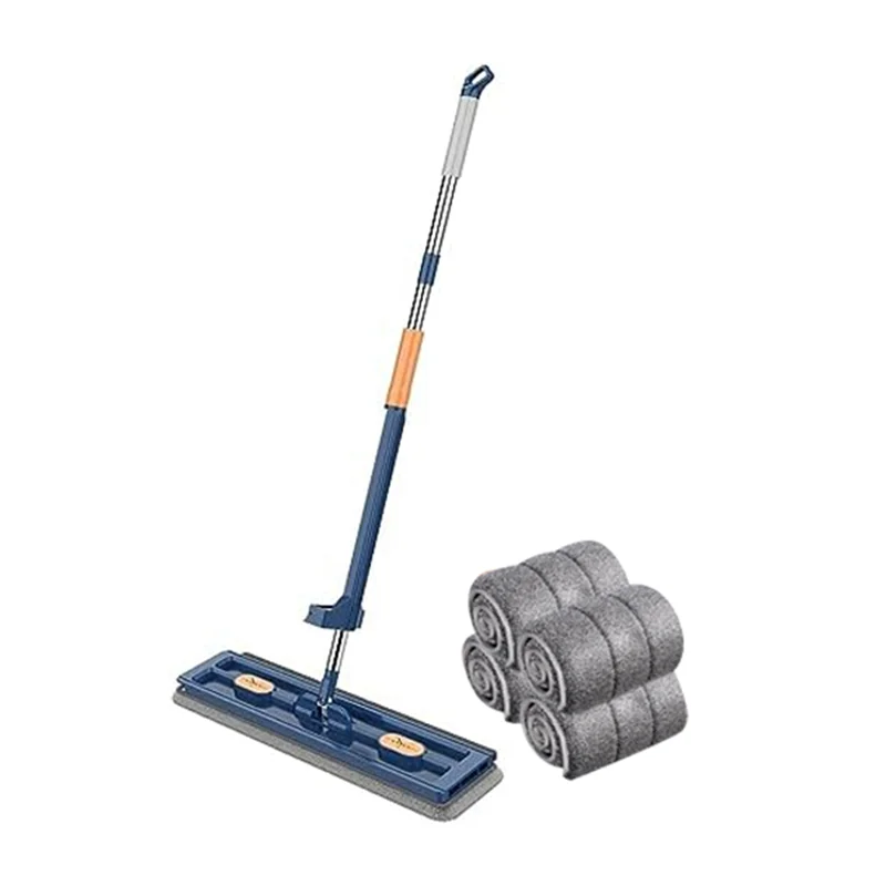 

B17B Швабра для пола без помощи рук, 42 см, пылезащитная швабра для уборки дома, подходит для твердой древесины, ламината, плитки