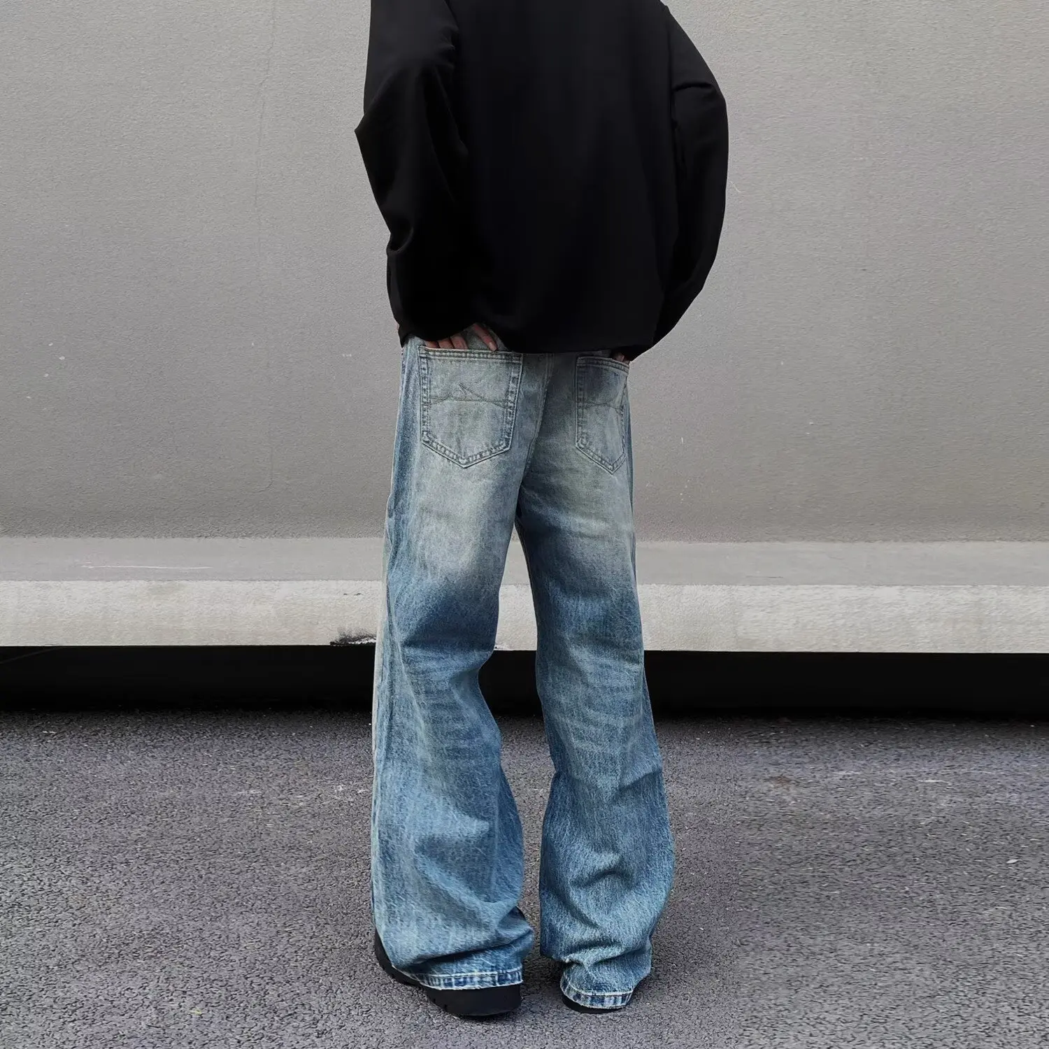 بنطلون جينز رجالي ممزق ومستقيم وفضفاض يناسب الجميع