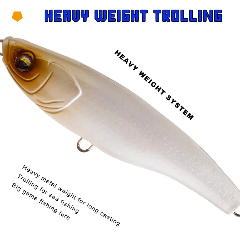 EASYFISH11cm/52g الاصطناعي ABS البلاستيك غرق قلم رصاص غرق إغراء ل باس الكارب هوك واحد مع القصدير مشرق نابض بالحياة عيون السمكة #3