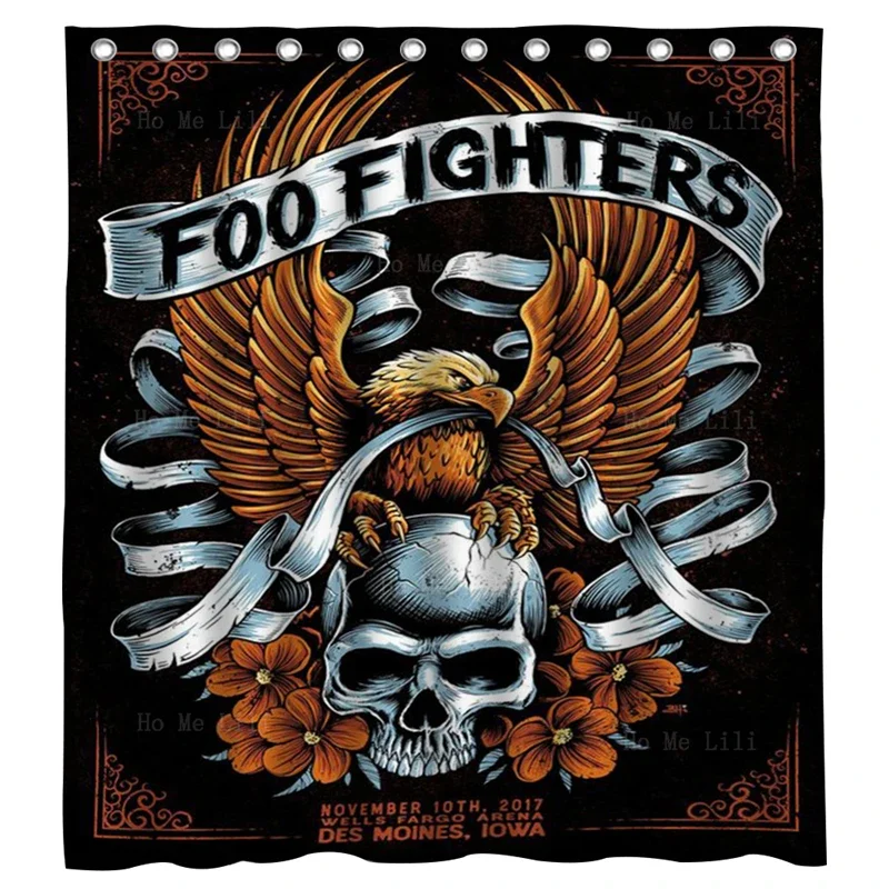 Fighters Metal Tin Sign Skull Moth Traditional Tattoo Flash Retro Kid Rock Motor City Shower Curtain By Ho Me Lili With Hook