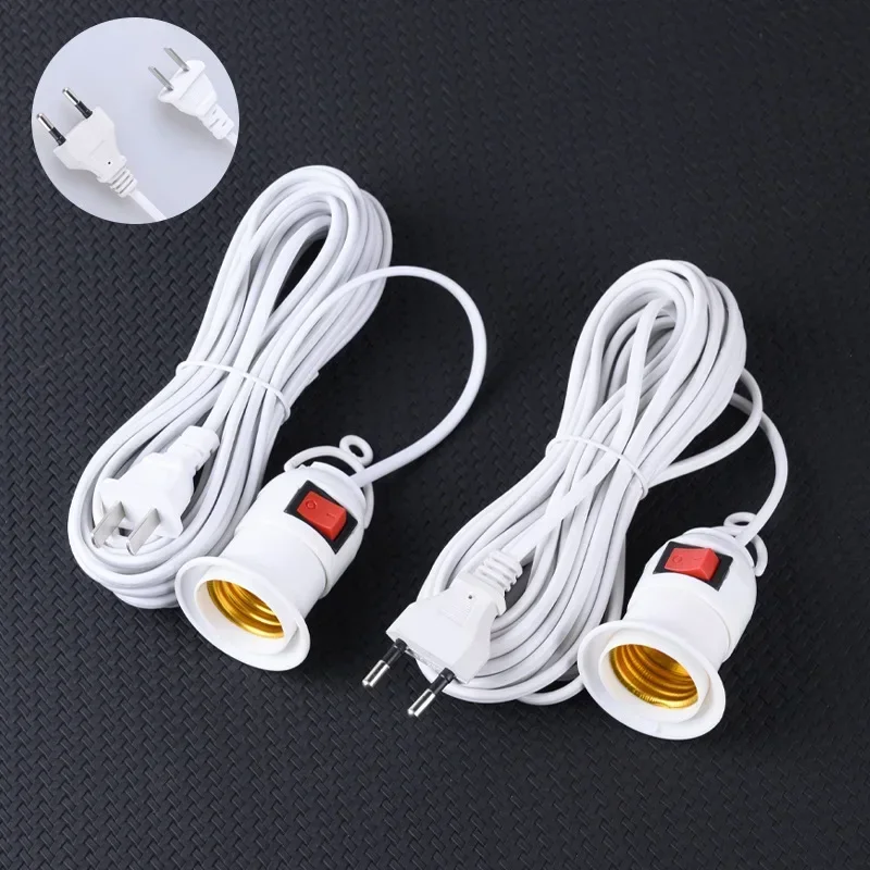 2.3/4M E27 Hanging Indoor Plants Light Holder Garden Lampholder With Cable EU /US with On/Off Switch Lamp Holder for Desk Light
